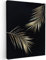 MuchoWow© Leinwand 30x40 cm Goldene Deko Schlafzimmer Aesthetic Leinwandbilder Wohnzimmer Gemälde Foto Geschenk Living Room Decoration Blätter - Pflanzen - Bild Gold - Schwarz - Luxe