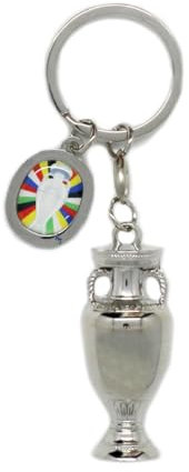 UEFA Euro 2024 AMBALLCOM | UEFA | Porte-clés | Mini Réplique du Trophée 37 mm | Accessoire pour Clés | Cadeau pour un Fan de Football