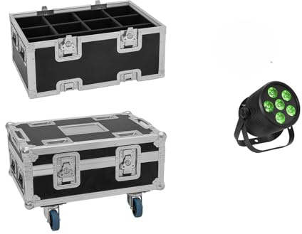 EUROLITE Set 16x LED Silent Par 6 QCL Floor sw + Case