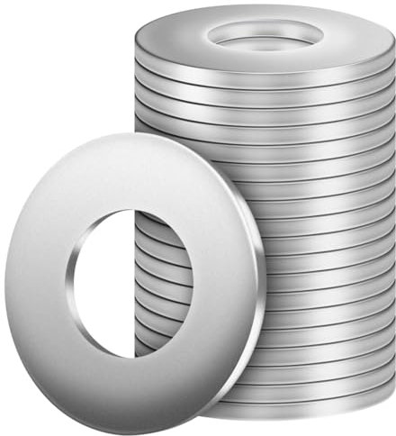 BOUMVID Arandelas Planas de Cuerpo M8 x 20mm, 50 Piezas Acero Inoxidable 304 A2 V2A, Metalicas Grandes Arandela de Bloqueo, Plana de Plano Para Tornillos Sujetadores DIN 9021 / ISO 7093