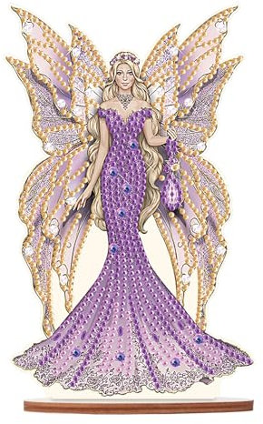 DCIDBEI Diamant Painting Ornements Papillon Fée 13x20 cm Diamant Peinture Décoration de Table Ange Broderie Diamant Décoration de Table Peinture par Numéros Ornement Elfe Tableau Diamant Adultes
