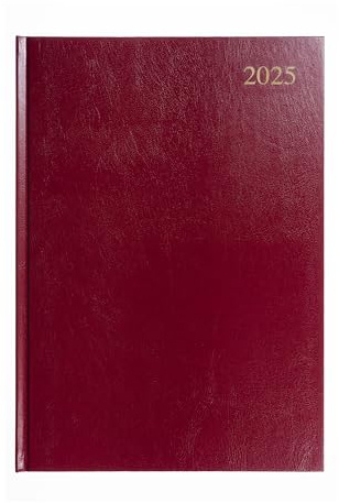 Collins Essential ESSA41.78-25 Business-Terminplaner 2025, A4, Tagesansicht, mit Ledernarbung, fester Einband, Kastanienbraun