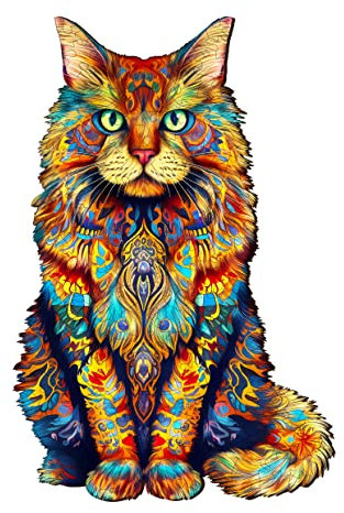 Holzpuzzle Erwachsene, CadeauJoie Katze 270Pcs Holzpuzzle für Erwachsene, Puzzle Holz, Wooden Puzzle Unregelmäßige Einzigartige Form Puzzleteile, Holz Puzzle Mit Geschenkbox Aus