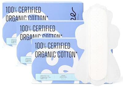100 % große Biobinden für Frauen, ultradünne Damenbinden mit Flügeln, geruchlose Wattepads, Menstruation, super Saugfähigkeit, Damenbinden, extra Abdeckung, Größe 4, 48 Karat