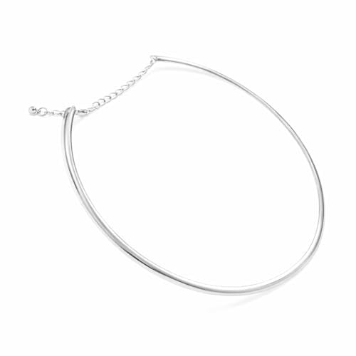 MAJALE - Collana rigida - Choker in ottone - Chiusura regolabile - Gioielli da donna - Catena di taglia unica - Girocollo da donna con diametro 13 cm