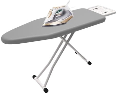QYZXTH Zusammenklappbarer Bügeltisch Höhenverstellbar (30''-36'') Hochbelastbarer Kompakter Bügeltisch Mit Bügeleisenablage Rutschfester Ständer Zum Bügeln Von Kleidung(Style1)