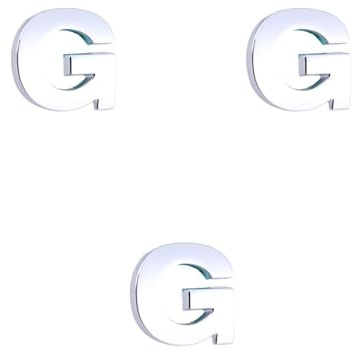 ULTECHNOVO 3pezzi Metallic Alphabet Sticker Car Decal Letter g Adesivo Auto Per Personalizzazione Esterni Facile Da Applicare e Resistente Design Elegante Argento