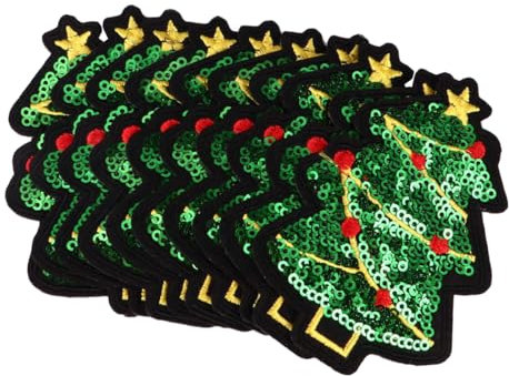 Operitacx Weihnachtsapplikationen Pailletten-Weihnachtsbaum Weihnachts-Aufnäher Zum Aufbügeln Niedliche Aufnäher Zum Aufbügeln Für Rucksack Kleidung Hose Mütze Diy-Dekoration