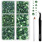 BEADSLAND pedreria hotfix,4000 PCS piedras verde strass termoadhesivas diamantes cristales para manualidades,Kit mixto de 6 tamaños con lápiz de cera y pinzas,SS6-SS30,Verde Claro Rhinestones