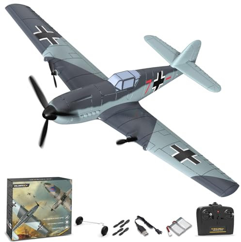 volantexrc Avion RC pour débutants, Avion télécommandé 3CH BF-109 RTF pour Adultes et Enfants avec Gyroscope 2.4GHz 6 Axes - Facile à Piloter, Stable et Amusant ! (762-6)