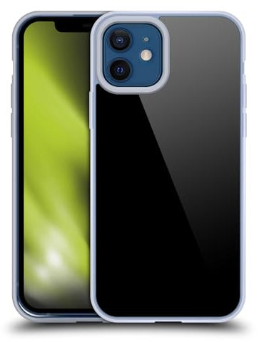 Head Case Designs Schwarz Blockfarben Gelhülle [Militärischer Schutzgrad] Kompatibel Mit Apple iPhone 12 / iPhone 12 Pro Und Kompatibel Mit MagSafe