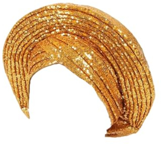 Afrikanische Kopfbedeckung für Damen, Pailletten, Nigeria, Hochzeit, Party, Kopfbedeckung, Turban-Kappe, Party-Kopfbedeckung, gold, Einheitsgröße