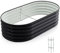 Warmiehomy 160x80x42cm Raised Beds for Garden, Metal Planter Box Outdoor with Reinforced Rods, Rounded Galvanised Bottomless Raised Beds for Vegetables, Flowers and Herbs, Anthracite