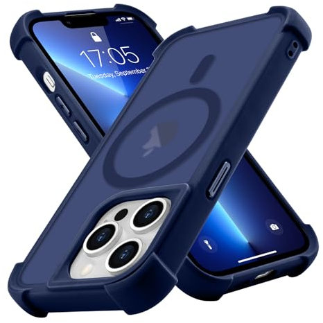Micoden Magnetic Case for iPhone 13 Pro Max,Compatible with Magsafe,4 Corner Reinforced Protection Airbag Drop Protective Phone Case,Anti-Fingerprint Translucent Matte,Slim Shockproof Cover-Blue