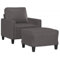 HEFZGDB Sessel mit Hocker Grau 60 cm Kunstleder Gartenlounge Jugendsofa Kleine Sofa Big Sofa für Schlafzimmer Empfangsraum Wohnbereich Büro
