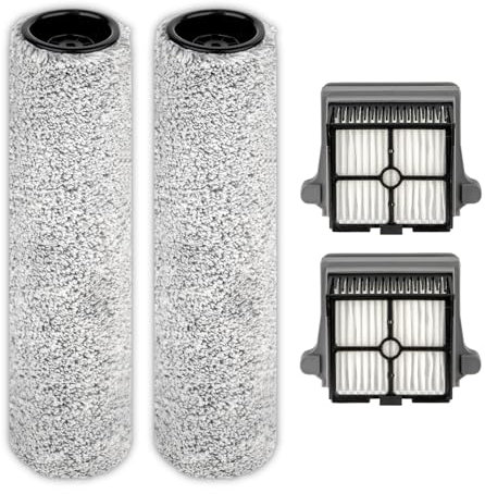 【Version 2, amovibles】Lot de 4 rouleaux brosses S7 Pro et filtres HEPA compatibles avec les aspirateurs Tineco Floor One S7 Pro, Floor One S6 (à l'exception de la poignée)