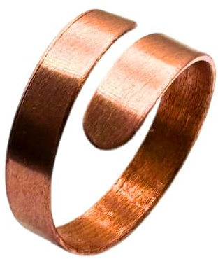 Antica Fucina Rho® - Verstellbarer Ring aus Reines Kupfer | Fein und Essenziell – Metallstärke 0,8 mm | 100% handgefertigt Made in Italy | Unisex | Grecia - S (47-57 mm)