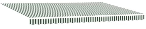 vidaXL Markisenersatzstoff Grün und Weiß 480 x 295 cm Polyester