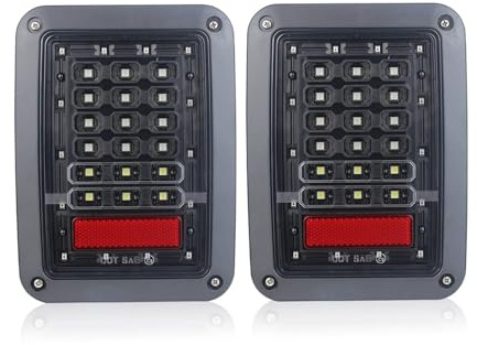 KDZDJH Auto Rückleuchten Für Jeep Wrangler JK 2007-2017 Blinkeranzeige Rückleuchten Montage Ersatz Zubehör Bremslicht Blinker Rücklicht,D/Clear-USA Version