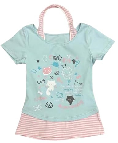 Kawaii Cutecore Harajuku Y2k 21st Century Tops Summer Preppy Aesthetic Alt Goth Emo Short Sleeve Graphic T Shirts