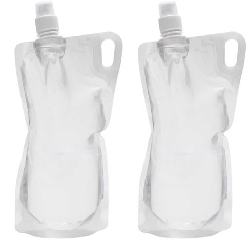 2 Pack Collapsible Water Bottles 1L/33oz – BPA-Free Foldable Hiking Water Bottle with Leak-Proof Cap, Reusable Travel Flask Compatible with Water Filters for Camping, Backpacking, Running & Outdoor Sp