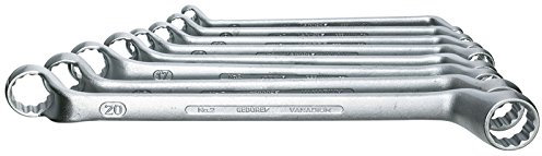 GEDORE Doppelringschlüssel Satz, 8-teilig, 6-22 mm, gekröpft, geschmiedet, Premium Handwerkzeug-Set, ideal für Profi-Handwerker und Heimwerker