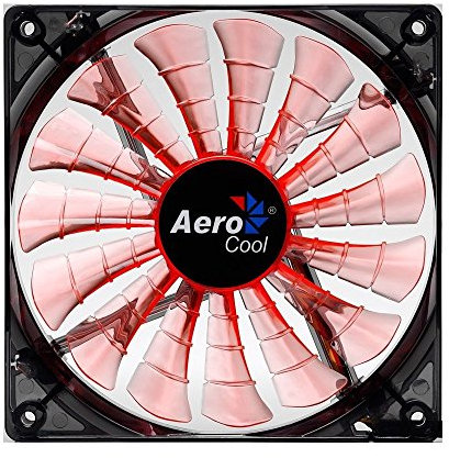 Aerocool Shark 12cm Evil Black LED 15 Blade Fluid Dynamic Bearing Fan - Orange