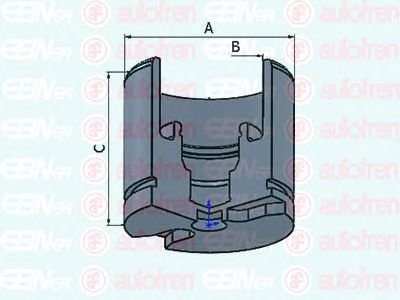 AUTOFREN SEINSA D025256 Bremssattel-Kolben 57mm Stahl Kompatibel mit CITROËN C5 II Break RE C5 II RC C5 I DC C5 I Break DE C5 Kasten/Kombi DE, RE