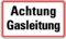 Schild Alu Achtung Gasleitung 120x200mm