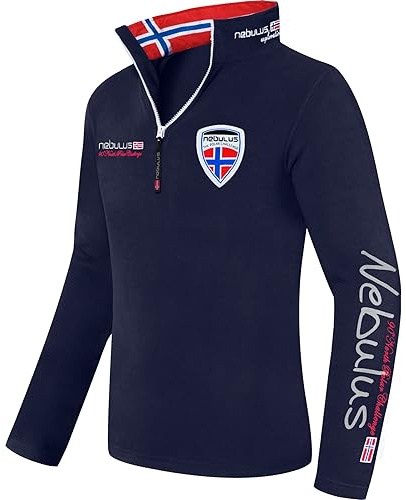 Nebulus Herren Pullover SKANDINAVIA, Warmer Fleecepullover, Pulli aus Fleece mit Half Zip Reißverschluss