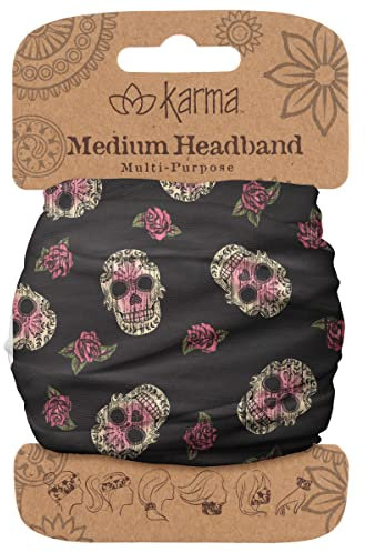 Karma Gifts moitié Bandeau, Sucre Tête de Mort, Noir, Medium