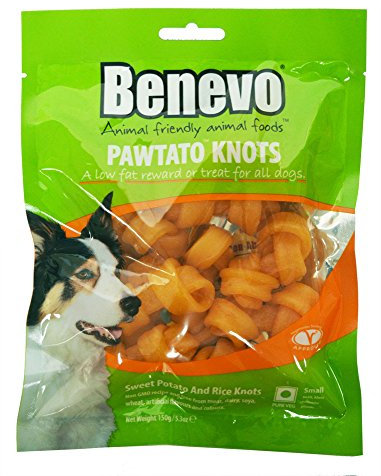 4er-SET Benevo Veganer Kauknochen für Hunde aus Süßkartoffeln 150g (Nicht Bio)