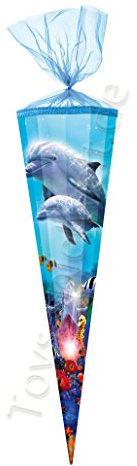 Nestler GmbH Schultüte Delfinfamilie 85cm 12eck.,Glitzerdruck