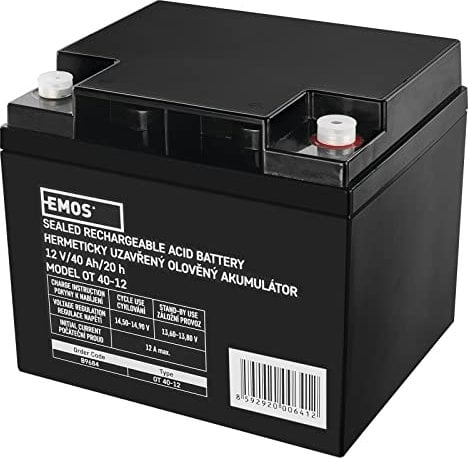 EMOS Wartungsfreier Bleiakku/Bleiakkumulator für Notbeleuchtung, USV, 12V, 40Ah