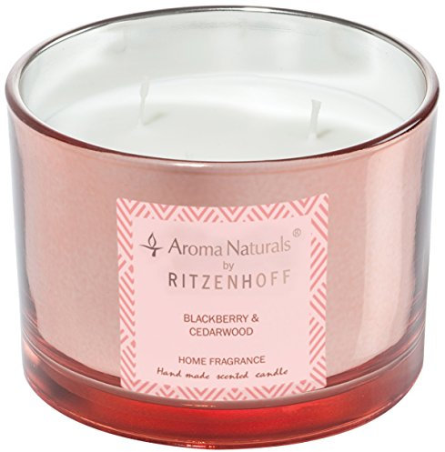 Ritzenhoff 5080004 Aroma Naturals Luxury Candela profumata, Nero/Rosa, 11 x 11 x 8 cm
