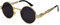 J&L Glasses Retro Klassisches Sonnenbrillen Brille mit Fensterglas Damen Herren Brillenfassung UV-Schutz, Sonnenbrillen Unisex Modische Fahrer für, Autofahren, Outdoor Sport, Steampunk (Black golden)