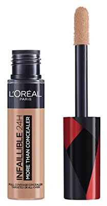 L'Oréal Paris Infaillible More Than Concealer Nr. 328 Biscuit, hochpigmentierter Concealer mit hoher Deckkraft und extra großem Applikator, 11 ml