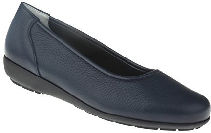 Natural Feet Bequeme Damen Ballerinas aus Hirschleder, Johanna, sportliche breite Flache Sommerschuhe, Halbschuhe, Weite H, Hallux Valgus geeignet, weiche Barfuß Schuhe mit Wechselfußbett 44 blau