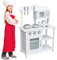 Bakaji Cucina in Legno Giocattolo per Bambini con Lavello in Acciaio 2 Fornelli Forno Apribile e Microonde Chiusure Magnetiche Pentole Padelle e Accessori Gioco 60 x 30 x 90 cm (Bianco)