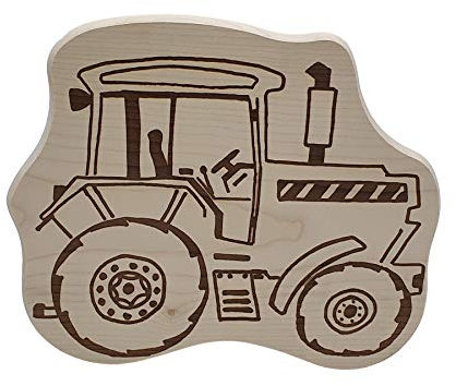 DEKOFANT Frühstücksbrettchen Kinder Holz Brett Motiv Traktor Bulldog Frühstücksbrett Kinder ca 26x22x1,5cm