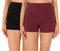 Merry Style Damen Shorts Radlerhose Unterhose Hotpants Kurze Hose Boxershorts aus Baumwolle 2Pack MS10-358(2Pack Schwarz/Weinrot,XL)