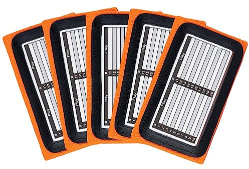 CHLPRO Triple Playbook Wristband Quarterback Wrist 5 Pack - Playbook QB Wristband - Triple Windows-Great for Flag Football and Tackle Football (Orange)