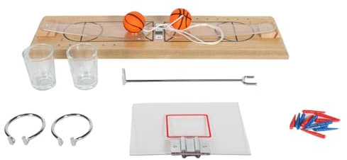 MISTER GADGET - Jeu À Boire Basketball 2 Shooters et 12 Pions - Facile À Assembler - Dimensions : 32 X 3 X 11 cm