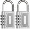 BeskooHome 2 Pack Combination Padlocks, Resettable 4-Digit Gym Locker Padlocks, Weatherproof Small Padlock for Outdoor Gate, Shed Door, Fence, Garage, Hasp Cabinet (Silver)