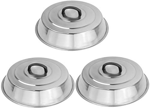 Grill-Zubehör, 30,5 cm, rund, Edelstahl, Wok-Deckel, Käse-Schmelzkuppel und Dampfabdeckung, passt am besten für Blackstone Camp Chef Flat Top Grill, Kochen, drinnen oder draußen, 3 Sets