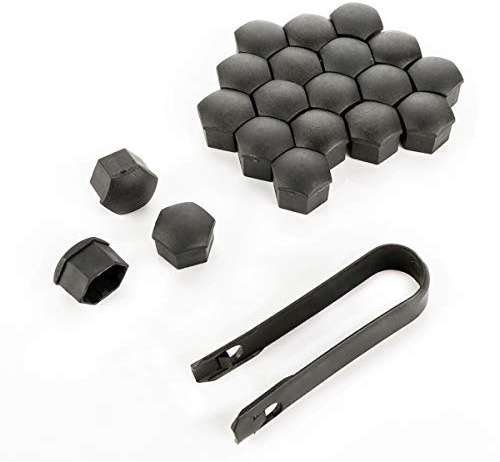 LST 20x Radschraubenkappen Abdeckkappen Radmuttern Kappen Set 17 mm Schwarz rau