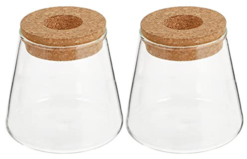 Cabilock 2Pcs Glas Pflanzer Hydro Vase mit Holz Deckel Pflanzer Birne Glas Vase Propogation Station für Hydrokultur Pflanzen Home Büro Garten Dekoration