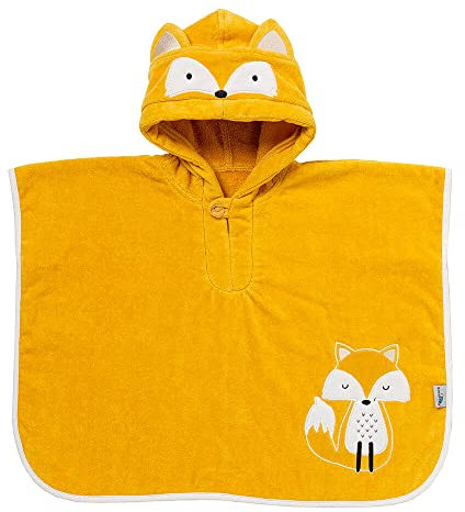 schlummersack kuschelig weicher Badeponcho mit Kapuze, Poncho für den Strand - Waldtiere - für Jungen und Mädchen von 1-3 Jahre