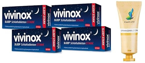 Schlaftabletten Stark 4 x 20 Tabletten Sparset inkl. einer Handcreme Marke Faar-Apo