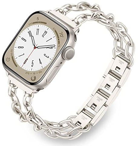 TRUMiRR Ersatz für Apple Watch 10 42mm/Apple Watch 9 8 7 41mm/SE(2.Generation) 40mm Armband, Mesh Gewebte Edelstahl Uhrenarmband Metall Armband für iWatch SE Series 10 9 8 7 6 5 4 3 2 1